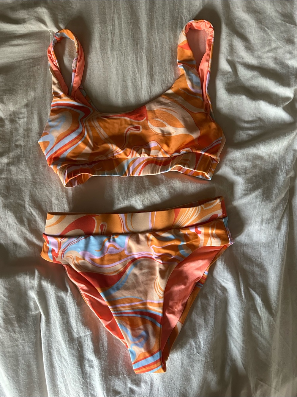 Amazon Orange Swirl Two-Piece Bikini